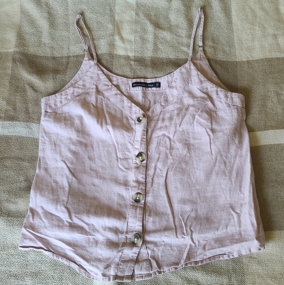 Pink Button-Up Tank Top